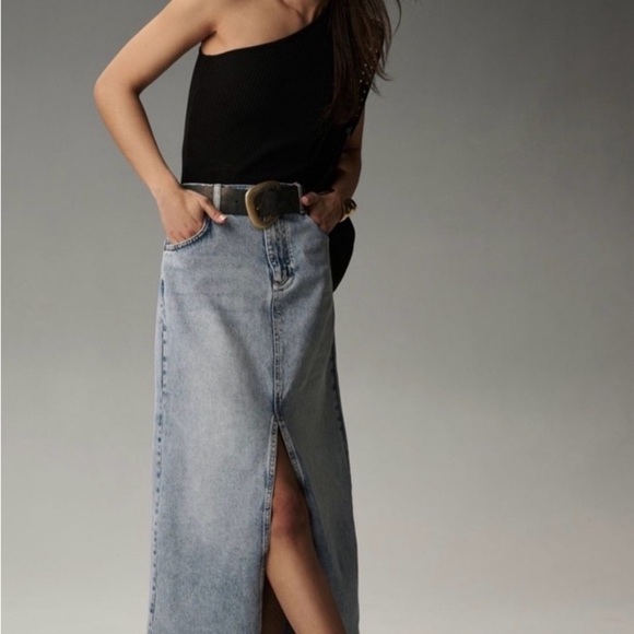 Pilcro Dresses & Skirts - Anthropologie’s Pilcro Madi Blue Denim Fabric